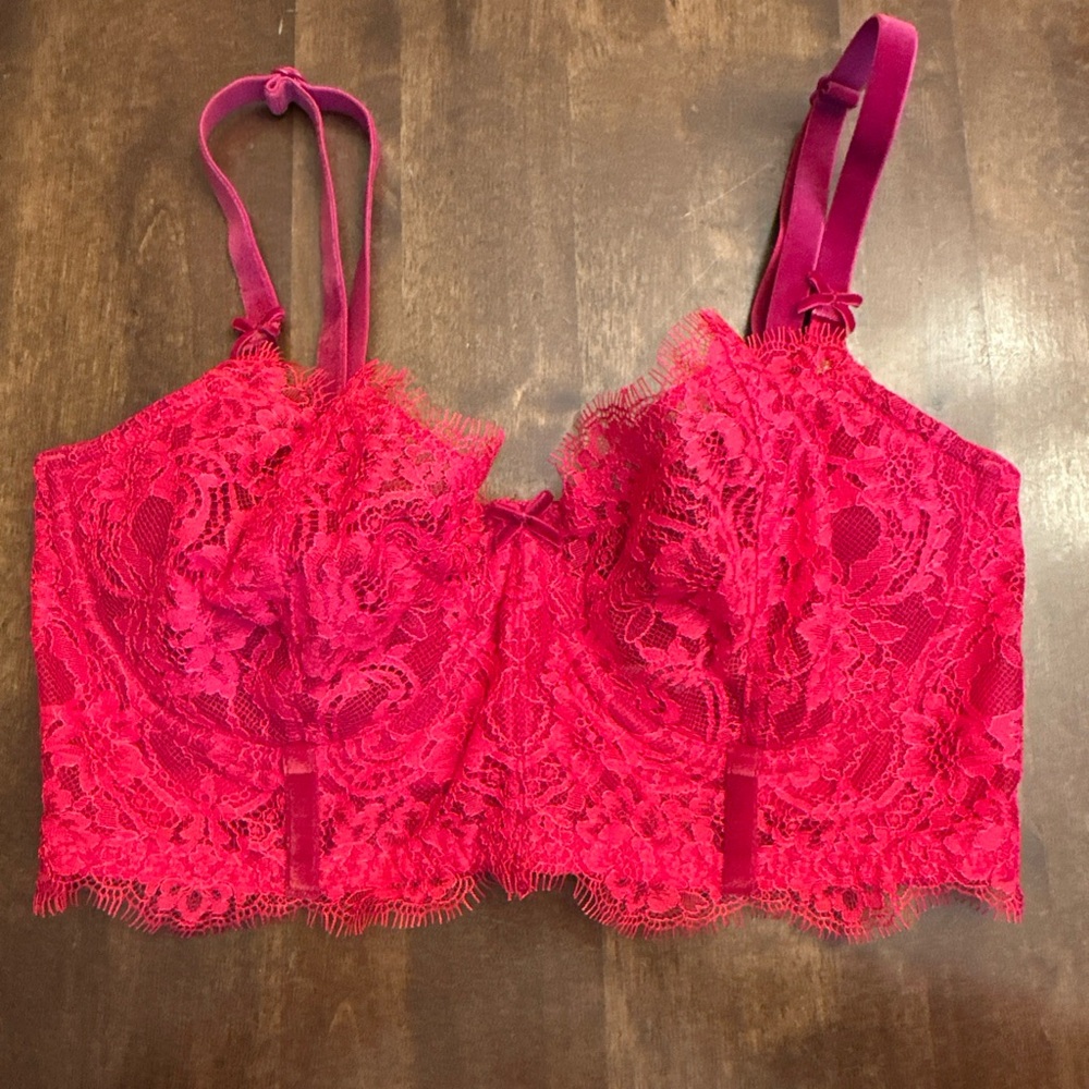 Victorias Secret VS Bra 32DD Corset Sexy Lace Dream Angels Push Up No Padding â€ïž